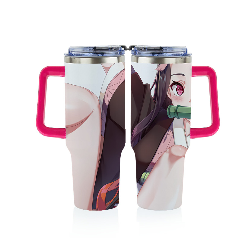 （画像用） 鬼滅の刃（きめつのやいば）竈門 禰󠄀豆子／かまど ねずこ Kamado Nezuko 1200ｍLフルプリント車用タンブラー